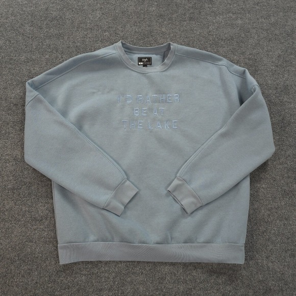 Waggle‎ Sweatshirt Mens Extra Large Blue Id Rather Be At The Lake Golfing Crew - Picture 1 of 13
